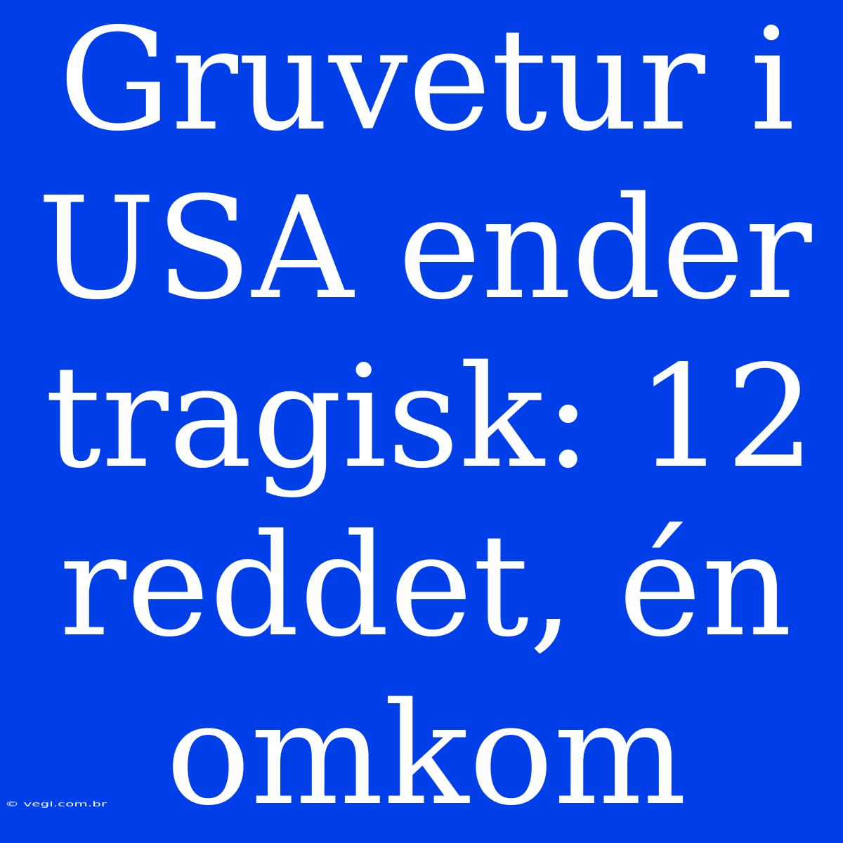 Gruvetur I USA Ender Tragisk: 12 Reddet, Én Omkom