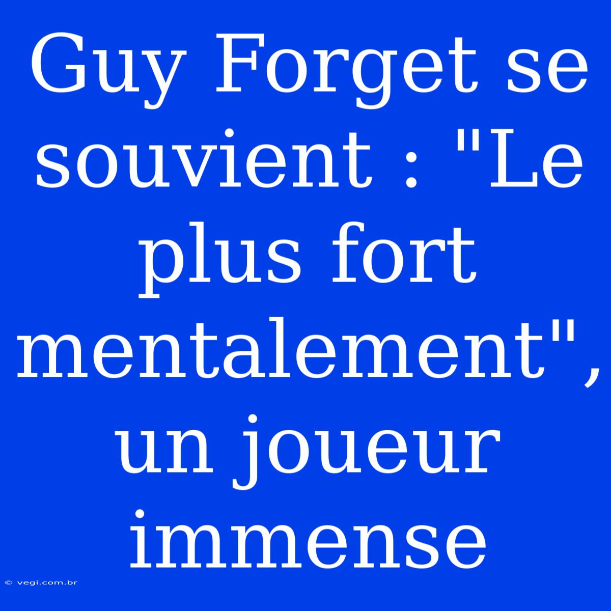 Guy Forget Se Souvient : 