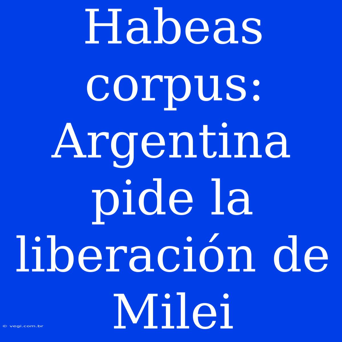 Habeas Corpus: Argentina Pide La Liberación De Milei