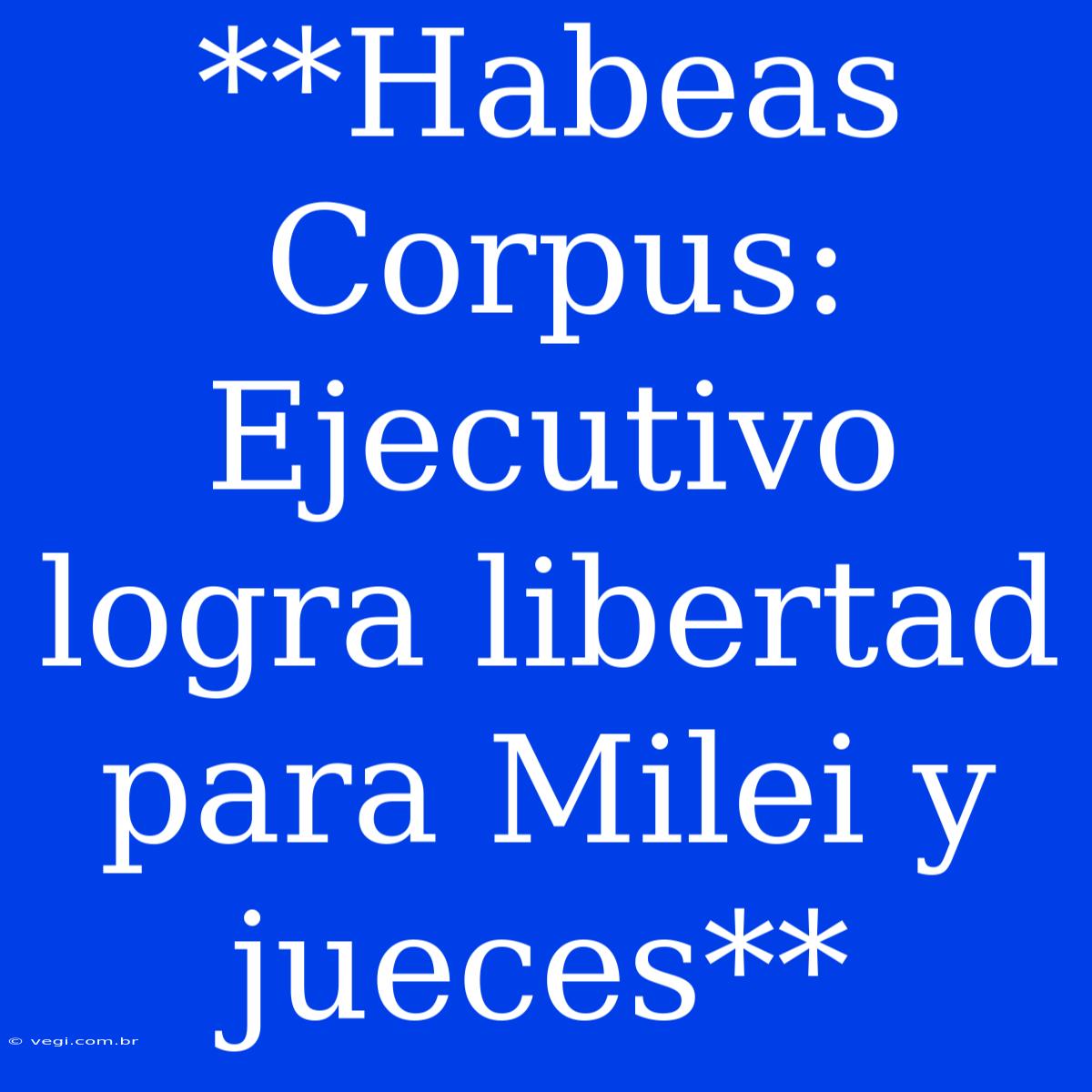 **Habeas Corpus: Ejecutivo Logra Libertad Para Milei Y Jueces**