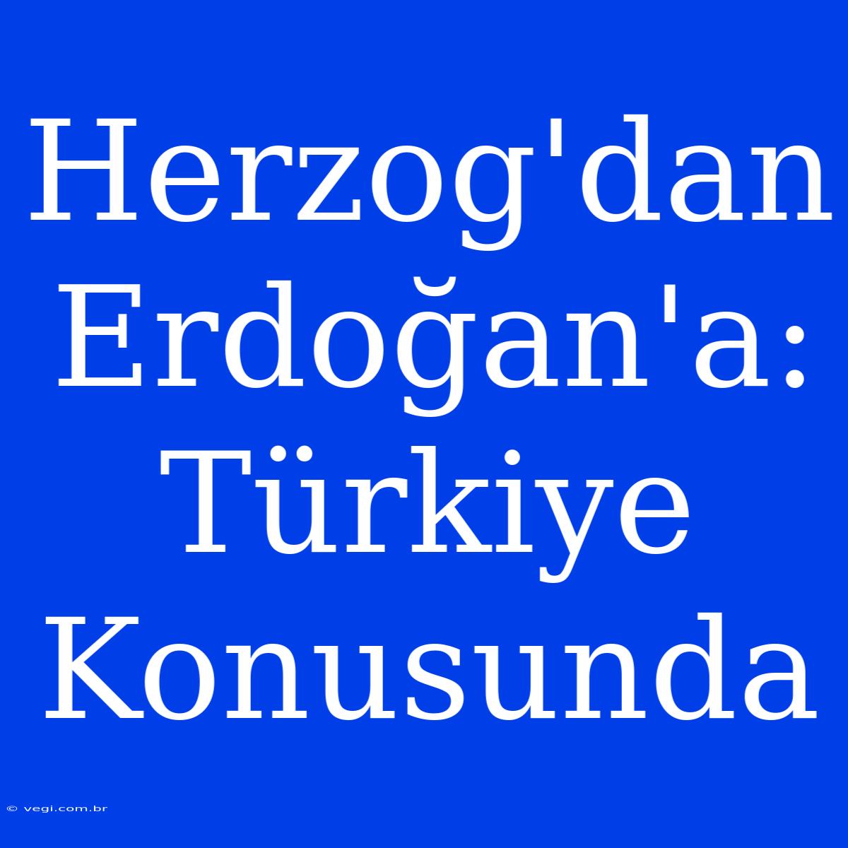 Herzog'dan Erdoğan'a: Türkiye Konusunda