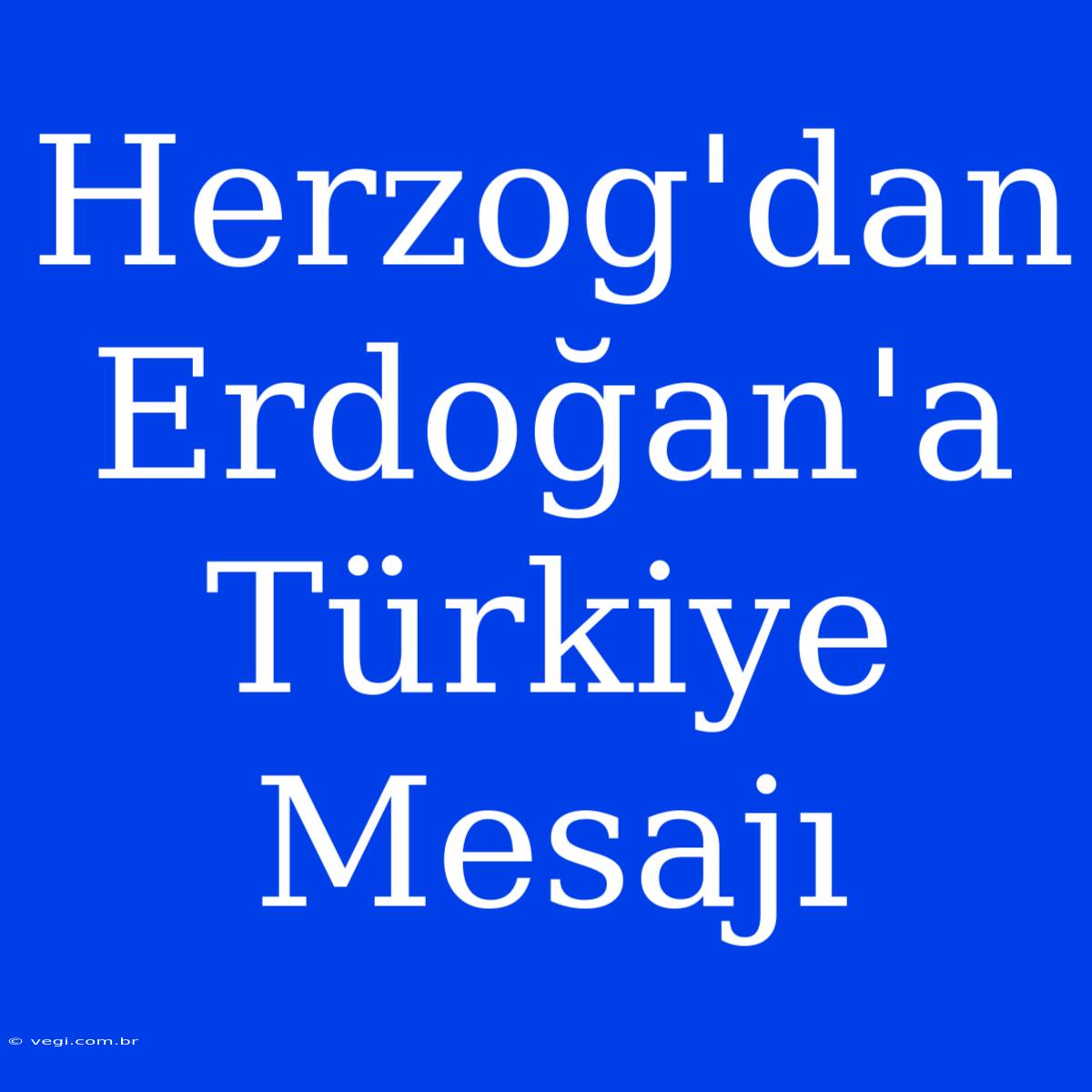 Herzog'dan Erdoğan'a Türkiye Mesajı