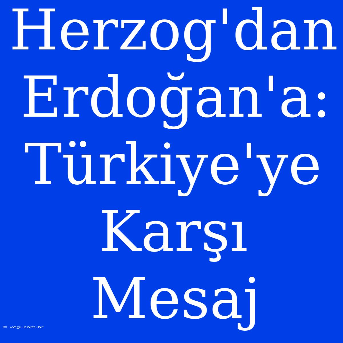 Herzog'dan Erdoğan'a: Türkiye'ye Karşı Mesaj