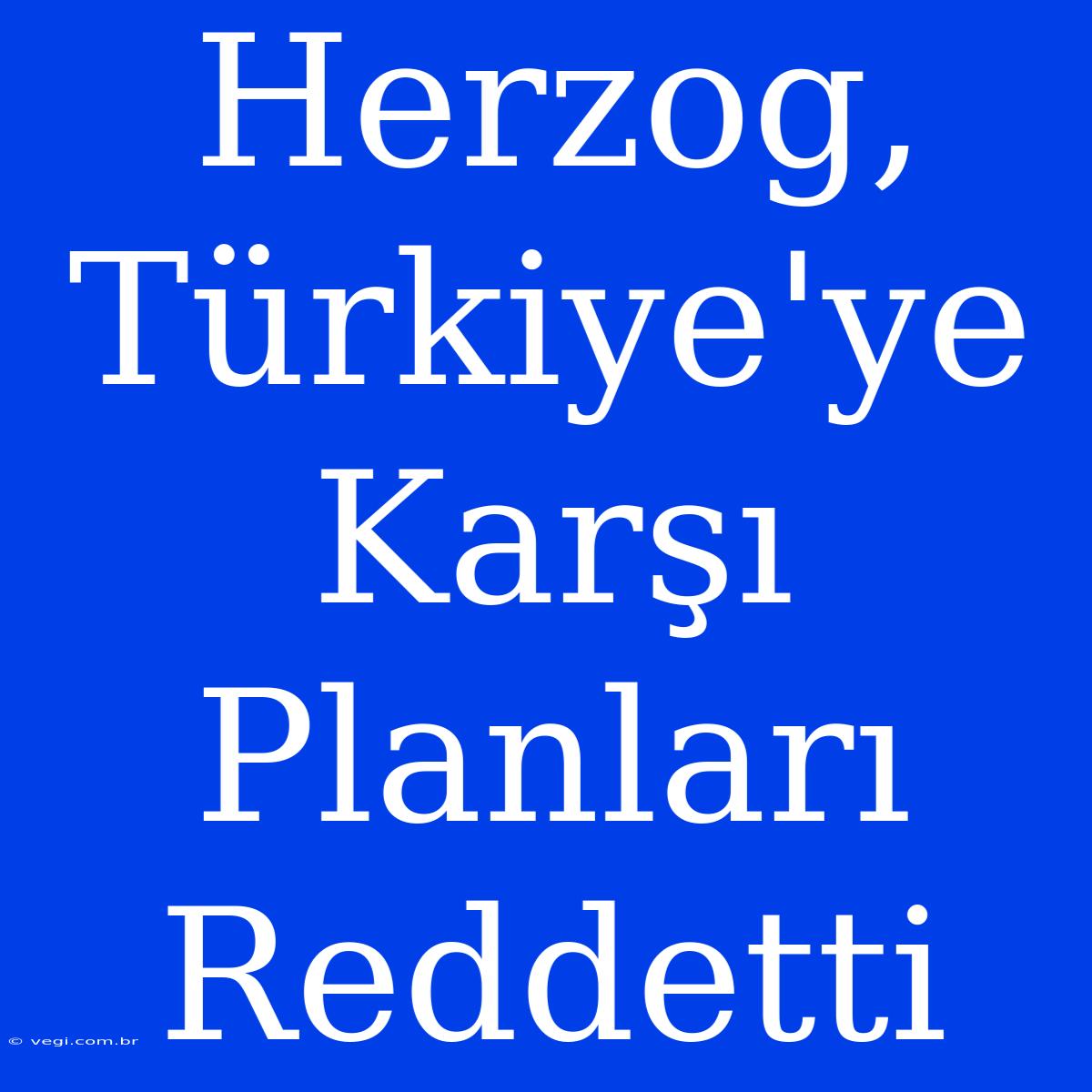 Herzog, Türkiye'ye Karşı Planları Reddetti