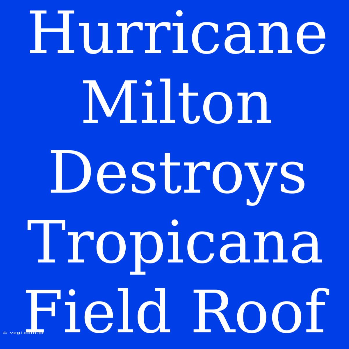 Hurricane Milton Destroys Tropicana Field Roof