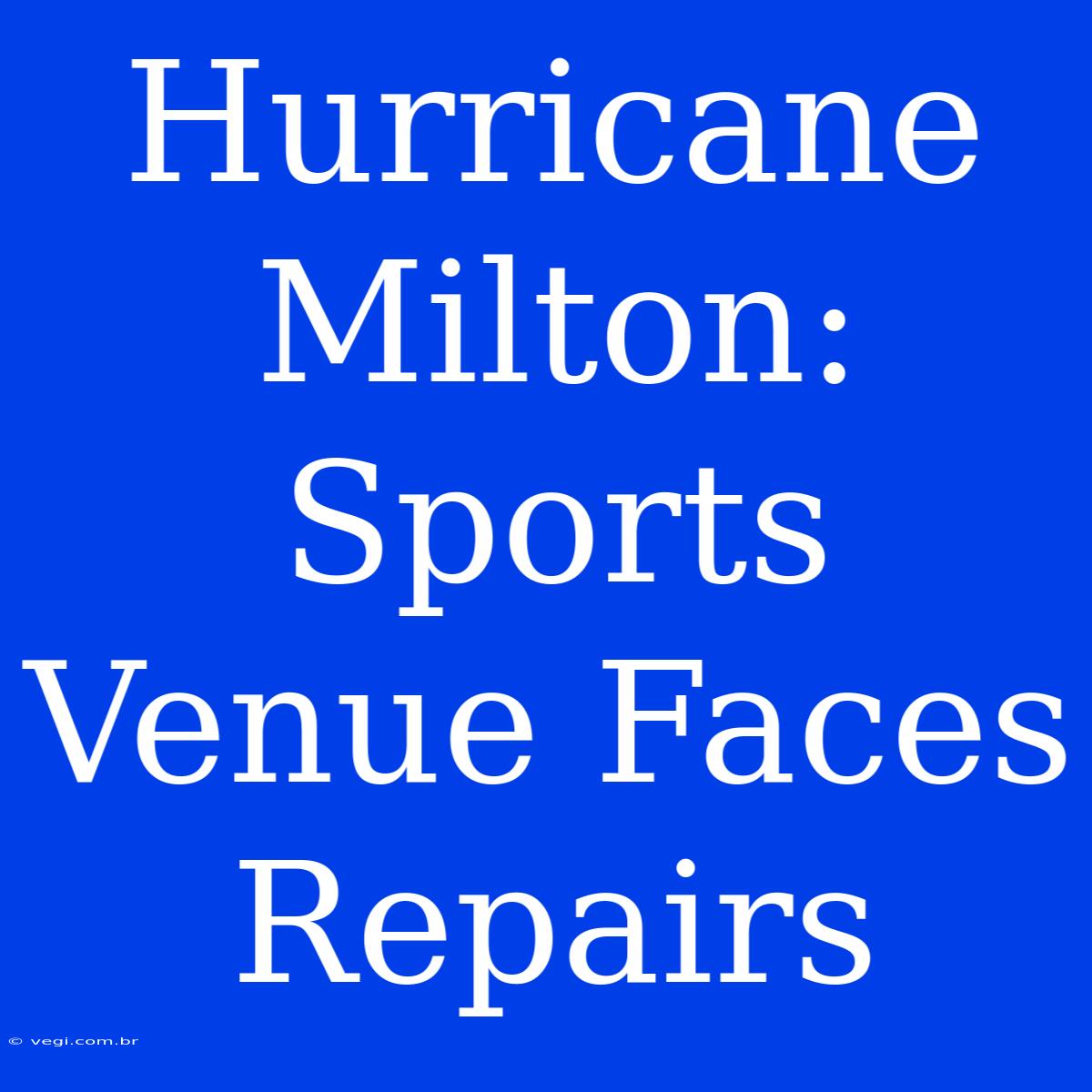 Hurricane Milton: Sports Venue Faces Repairs 