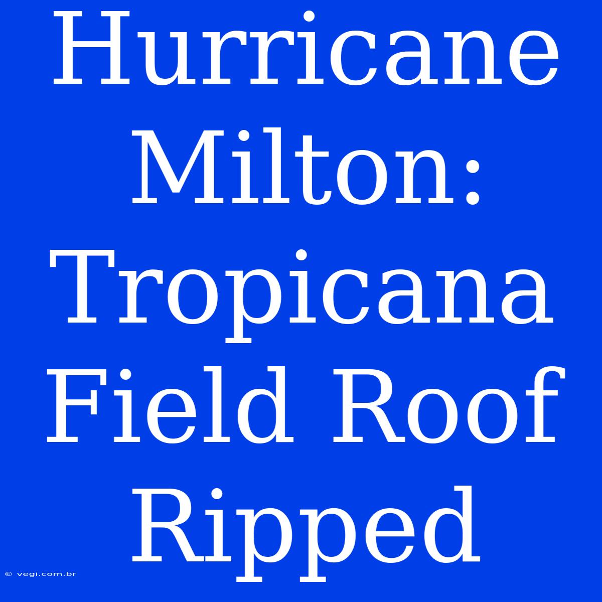 Hurricane Milton: Tropicana Field Roof Ripped