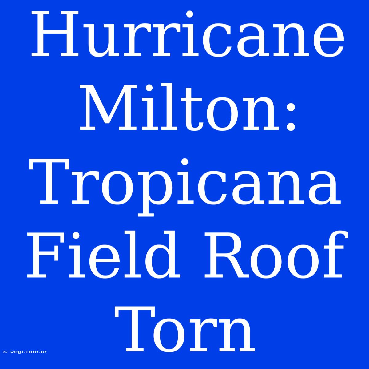 Hurricane Milton: Tropicana Field Roof Torn