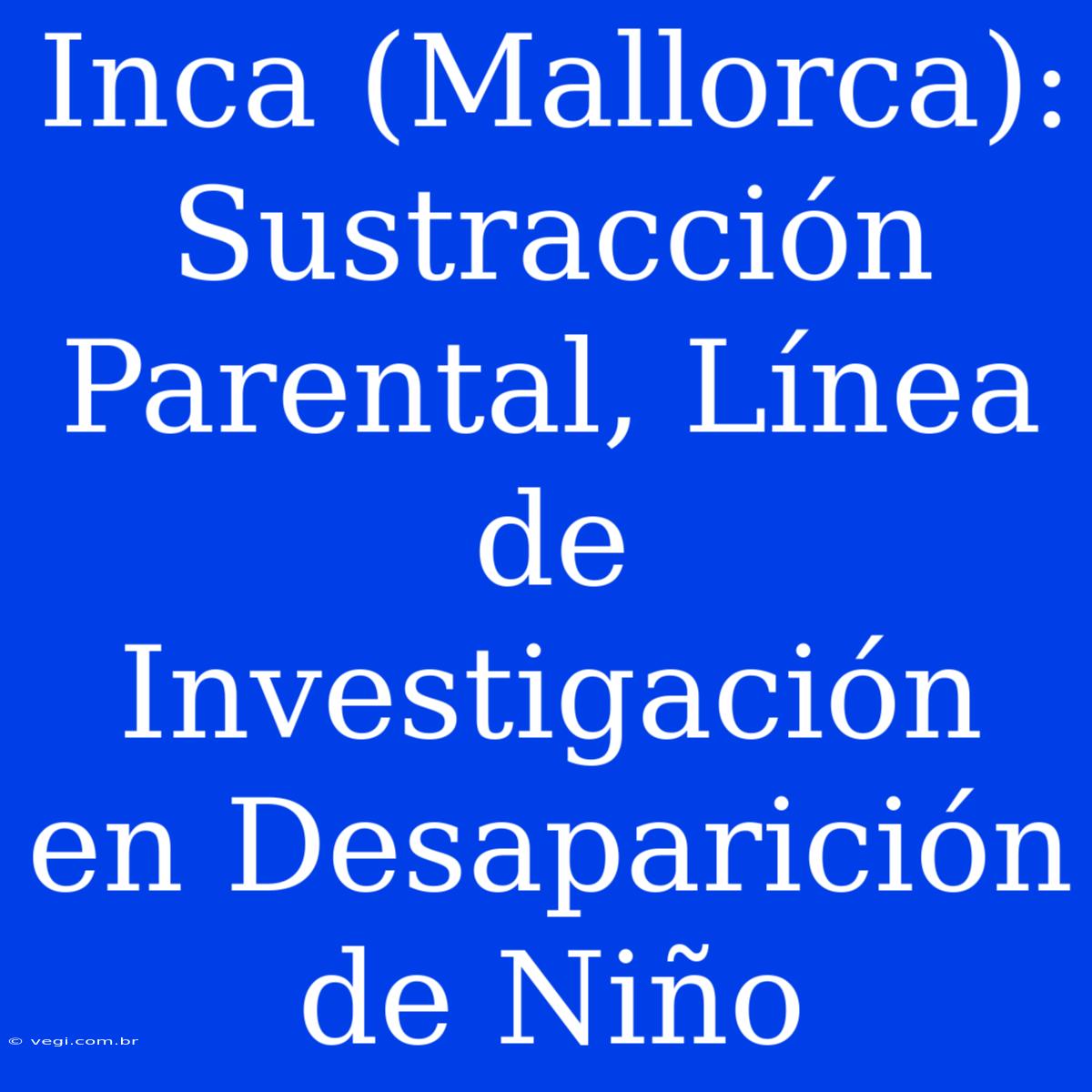 Inca (Mallorca): Sustracción Parental, Línea De Investigación En Desaparición De Niño