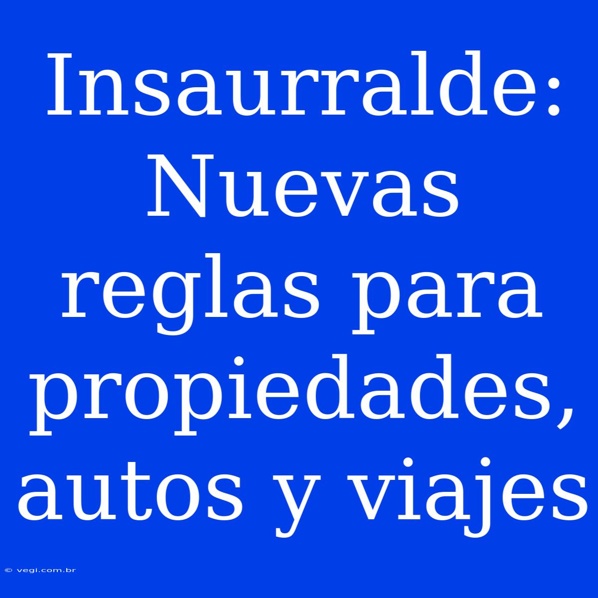 Insaurralde: Nuevas Reglas Para Propiedades, Autos Y Viajes