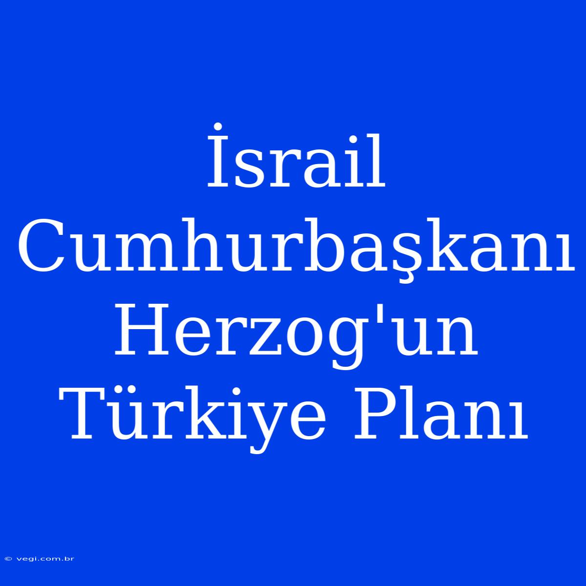 İsrail Cumhurbaşkanı Herzog'un Türkiye Planı