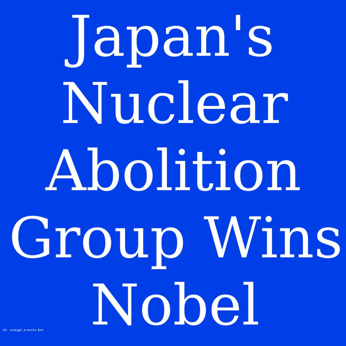 Japan's Nuclear Abolition Group Wins Nobel