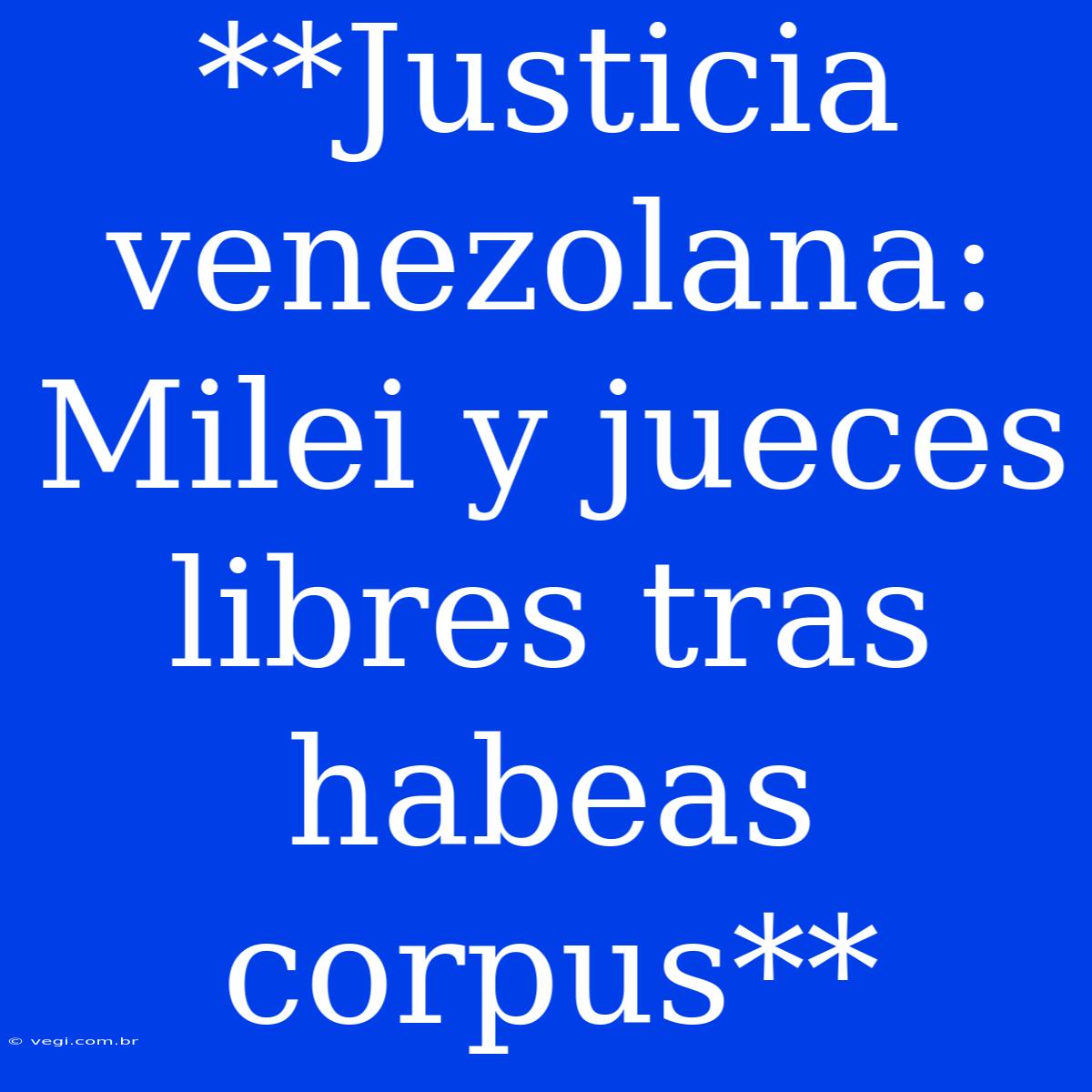 **Justicia Venezolana:  Milei Y Jueces Libres Tras Habeas Corpus** 