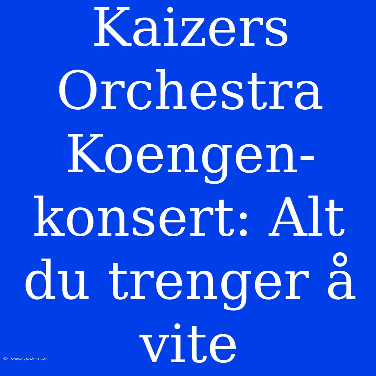 Kaizers Orchestra Koengen-konsert: Alt Du Trenger Å Vite