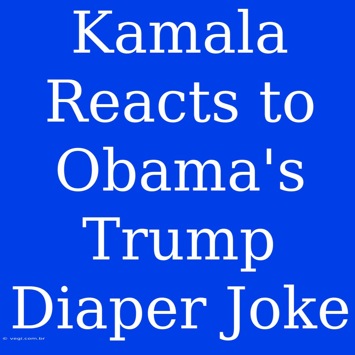 Kamala Reacts To Obama's Trump Diaper Joke