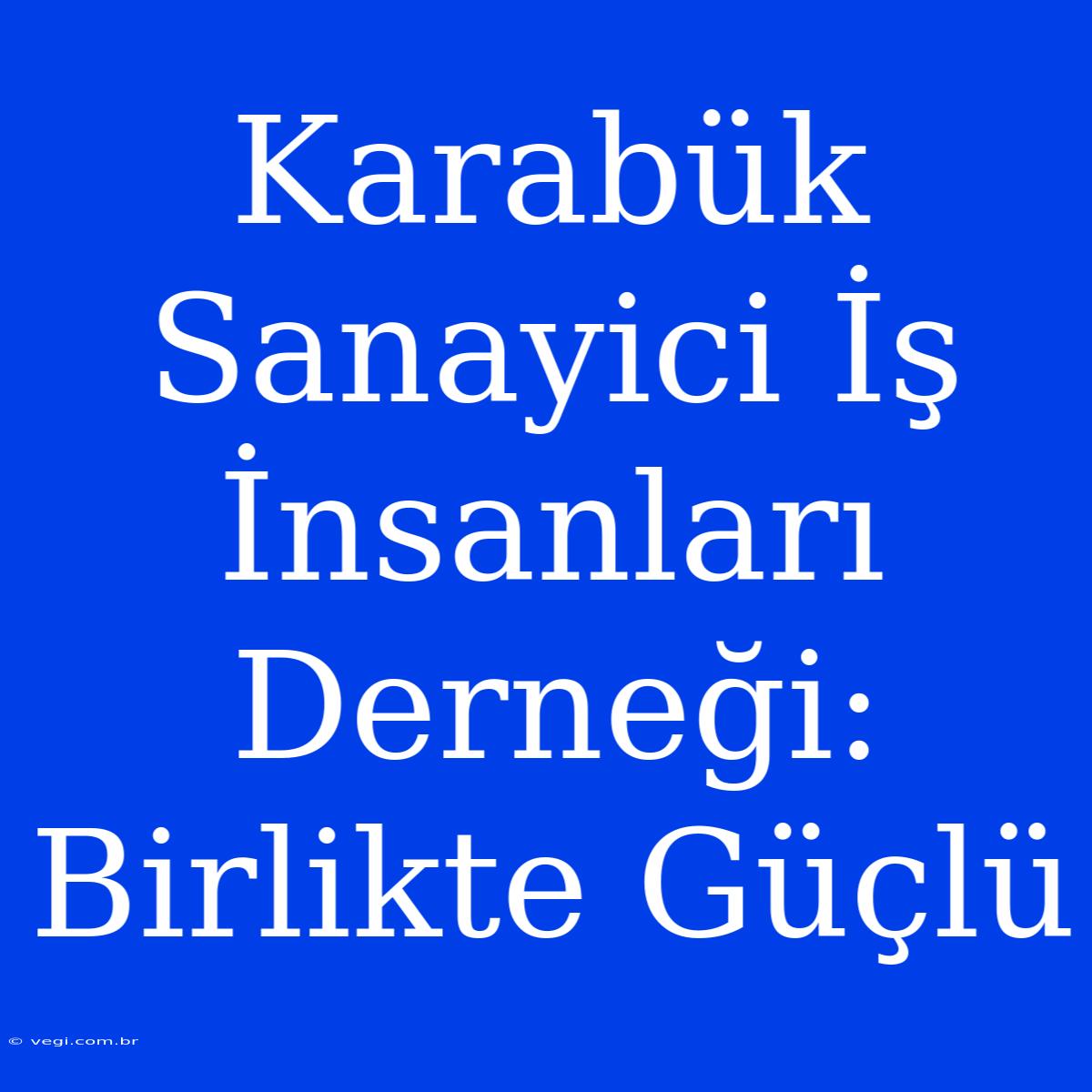 Karabük Sanayici İş İnsanları Derneği: Birlikte Güçlü