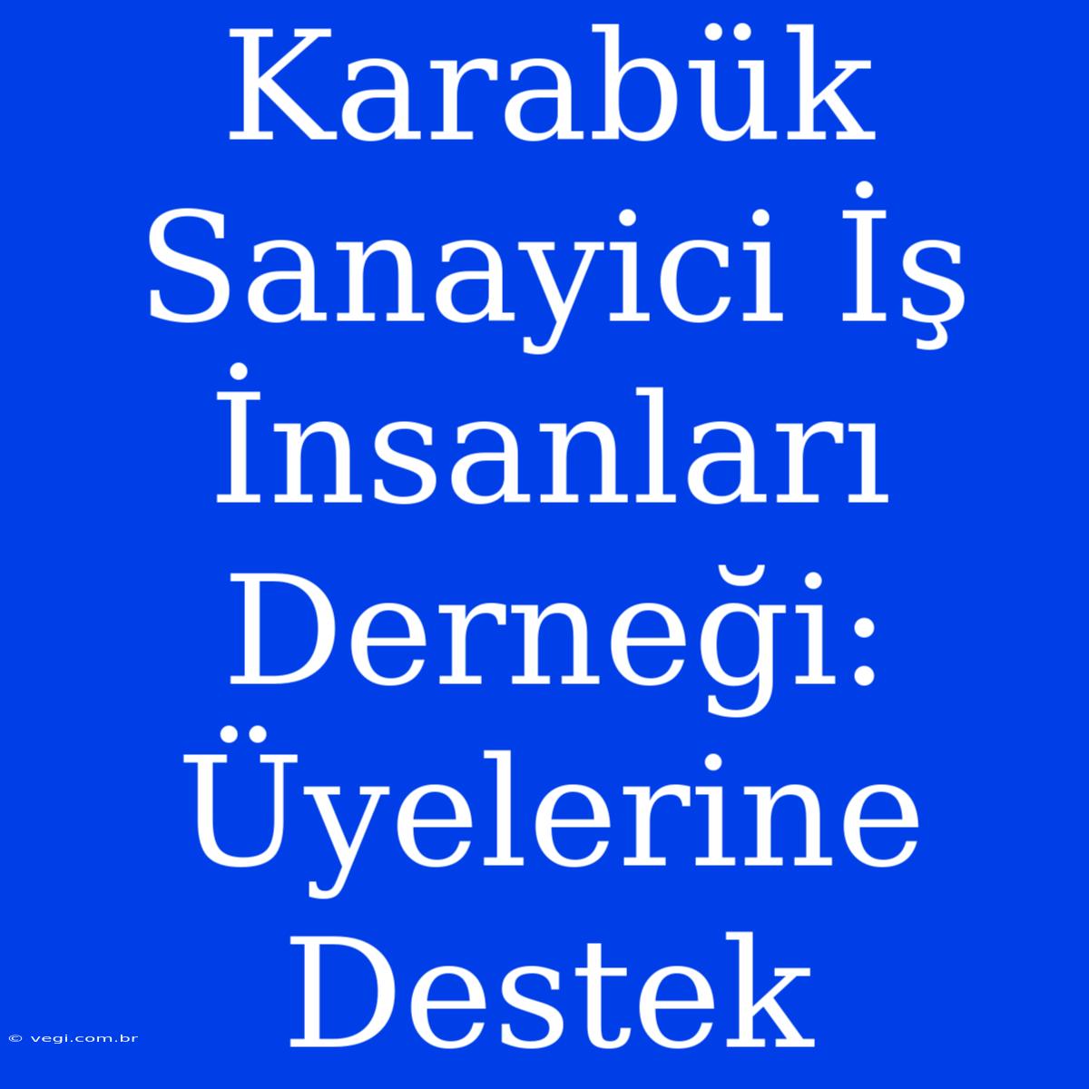 Karabük Sanayici İş İnsanları Derneği: Üyelerine Destek