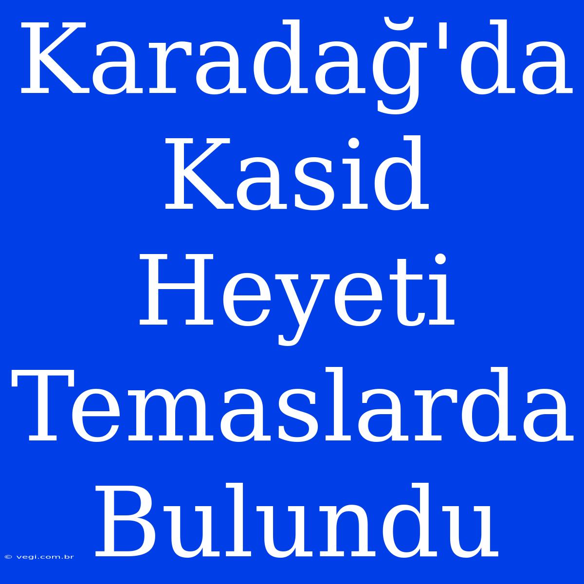 Karadağ'da Kasid Heyeti Temaslarda Bulundu