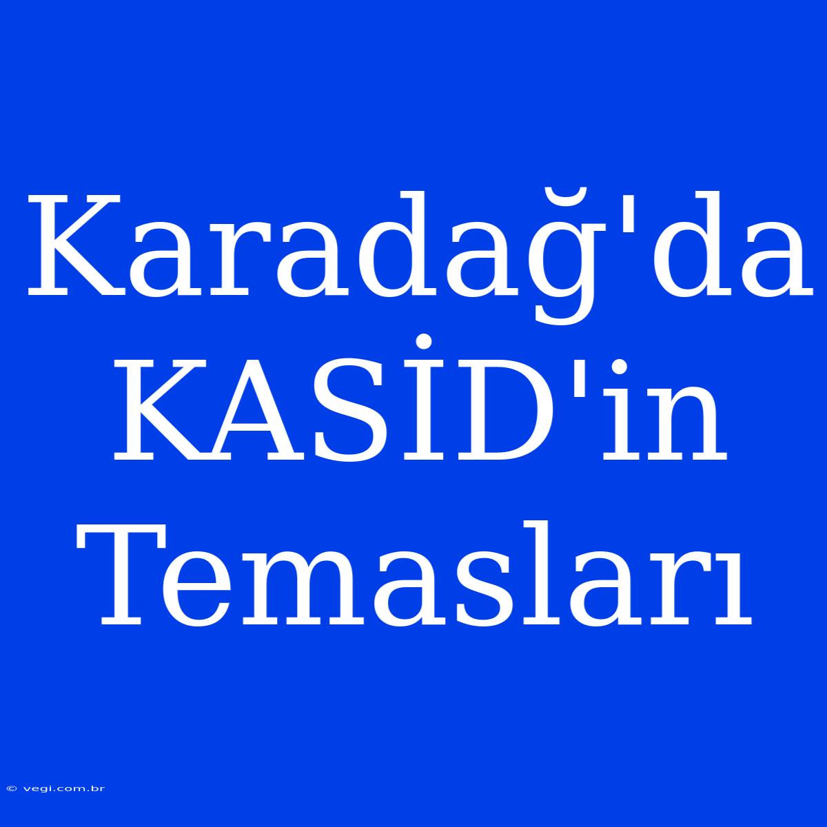 Karadağ'da KASİD'in Temasları  