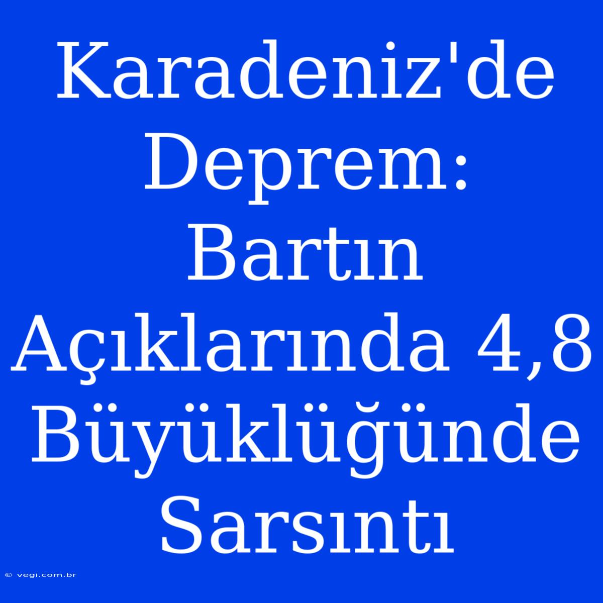 Karadeniz'de Deprem: Bartın Açıklarında 4,8 Büyüklüğünde Sarsıntı