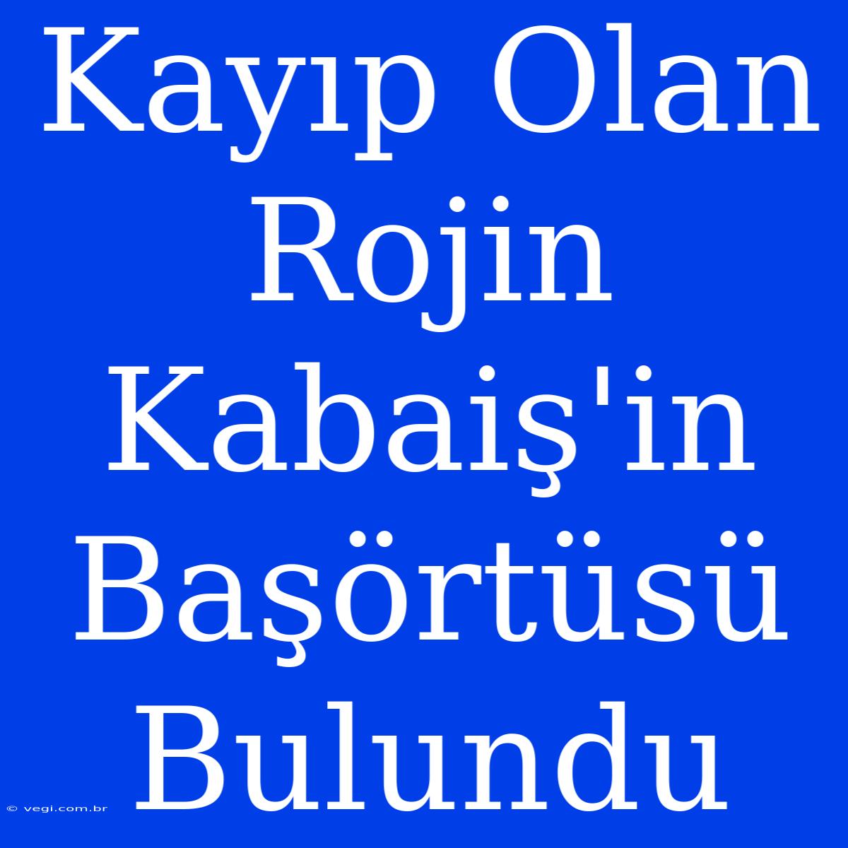 Kayıp Olan Rojin Kabaiş'in Başörtüsü Bulundu