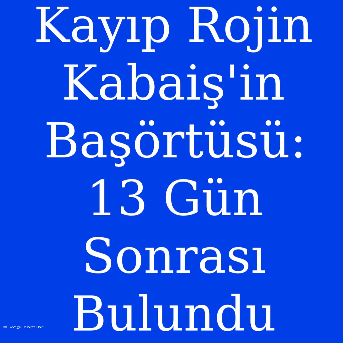 Kayıp Rojin Kabaiş'in Başörtüsü: 13 Gün Sonrası Bulundu