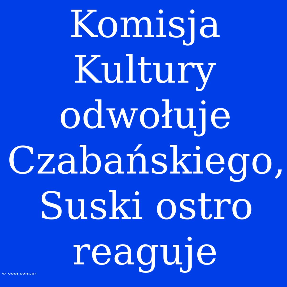 Komisja Kultury Odwołuje Czabańskiego, Suski Ostro Reaguje