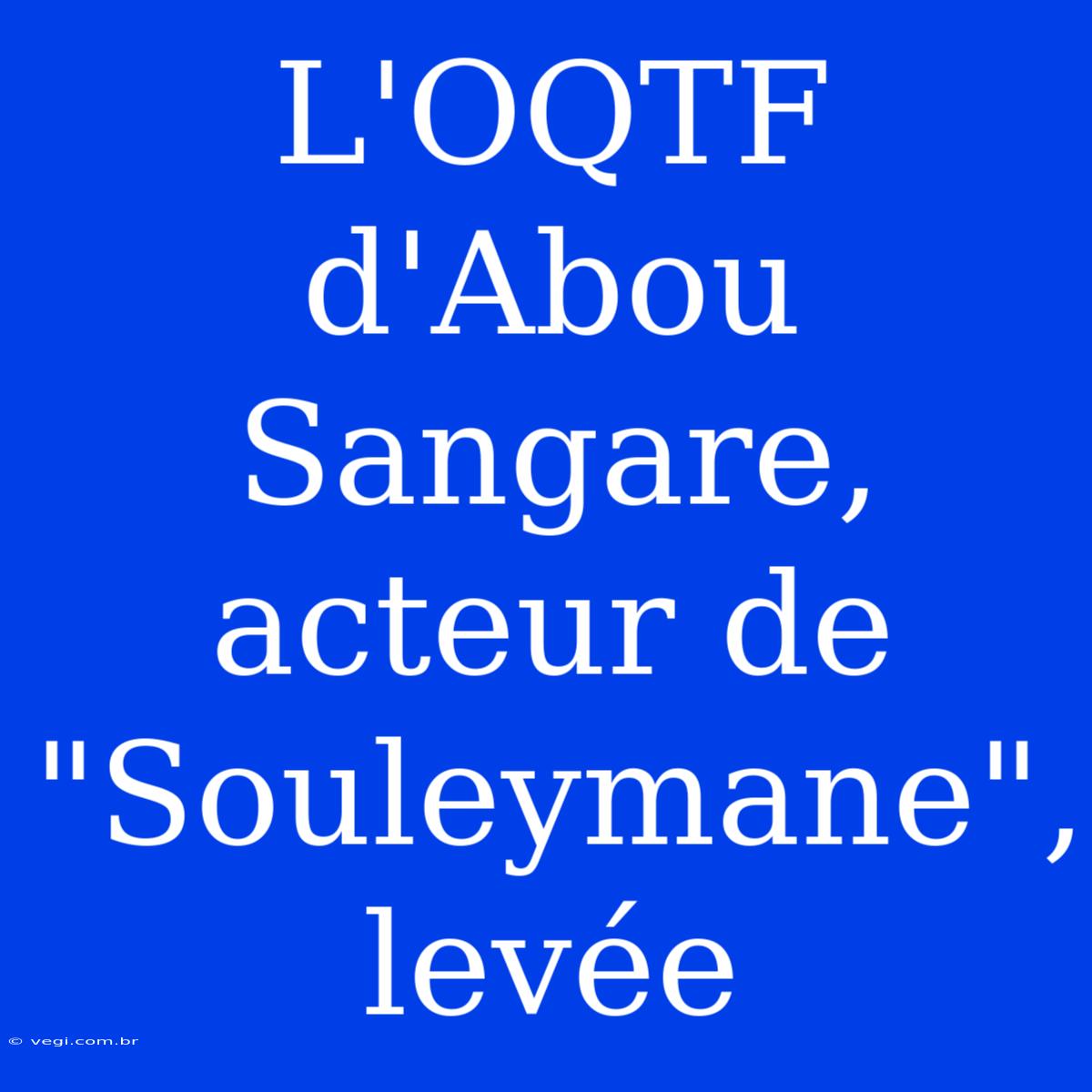 L'OQTF D'Abou Sangare, Acteur De 