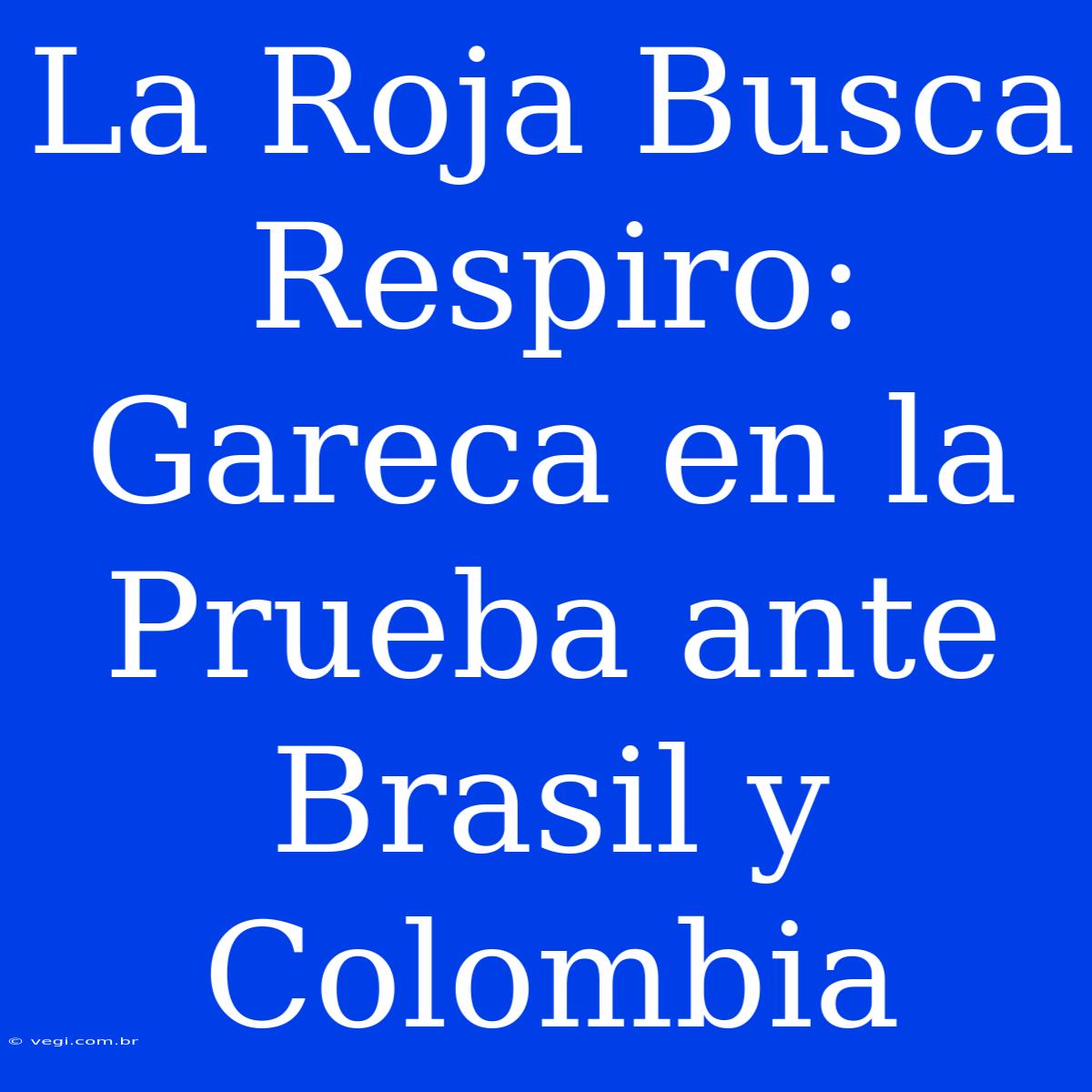 La Roja Busca Respiro: Gareca En La Prueba Ante Brasil Y Colombia