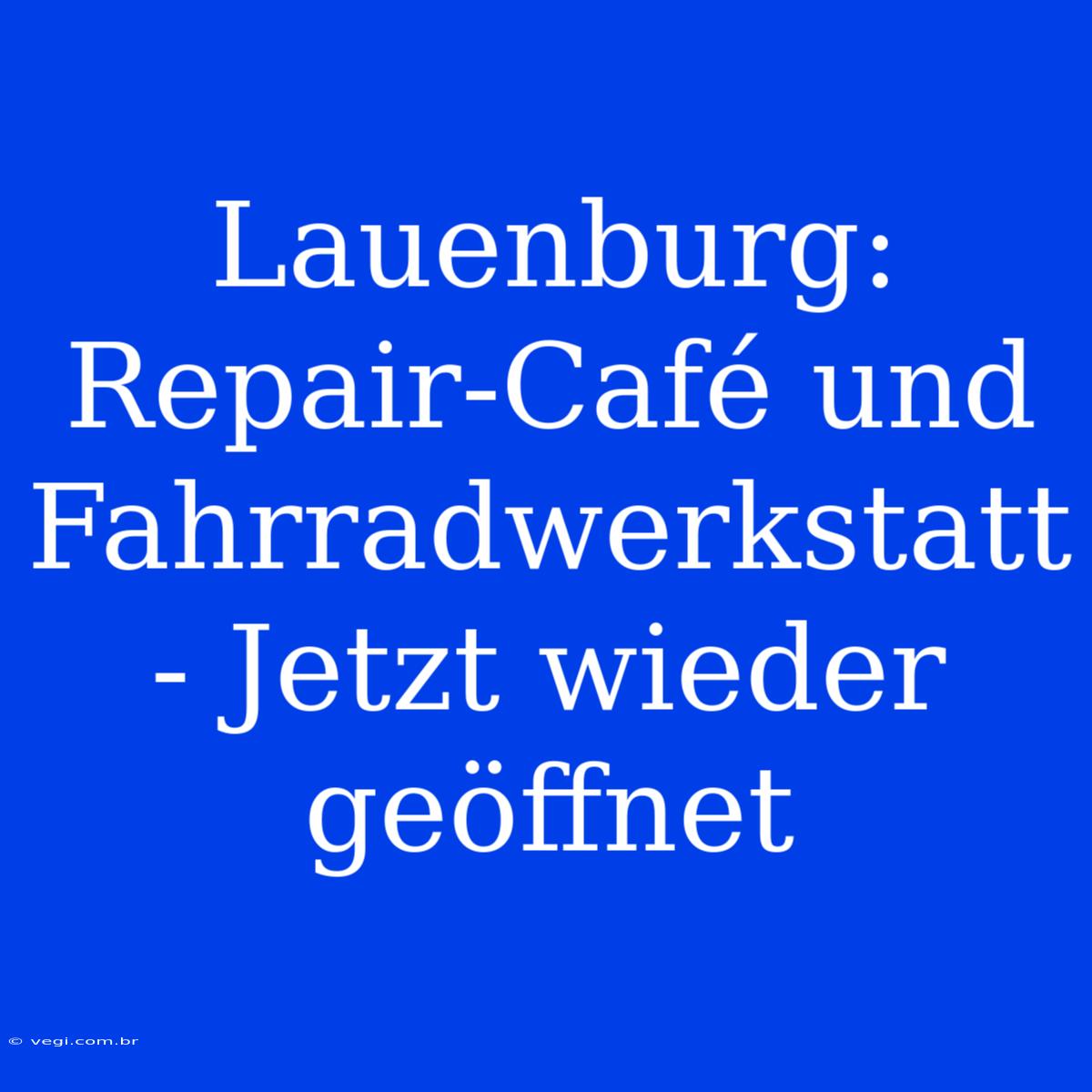 Lauenburg: Repair-Café Und Fahrradwerkstatt - Jetzt Wieder Geöffnet