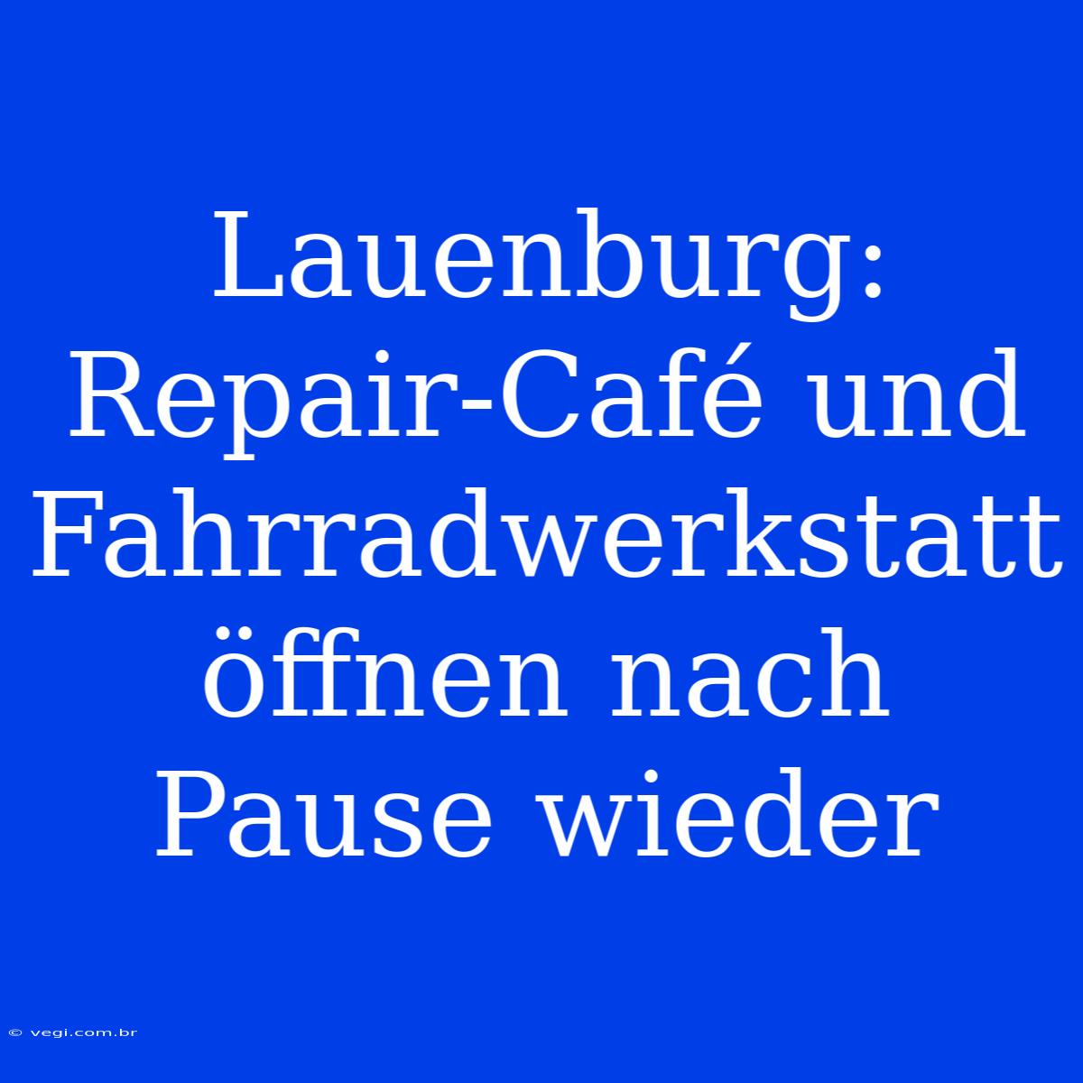 Lauenburg: Repair-Café Und Fahrradwerkstatt Öffnen Nach Pause Wieder