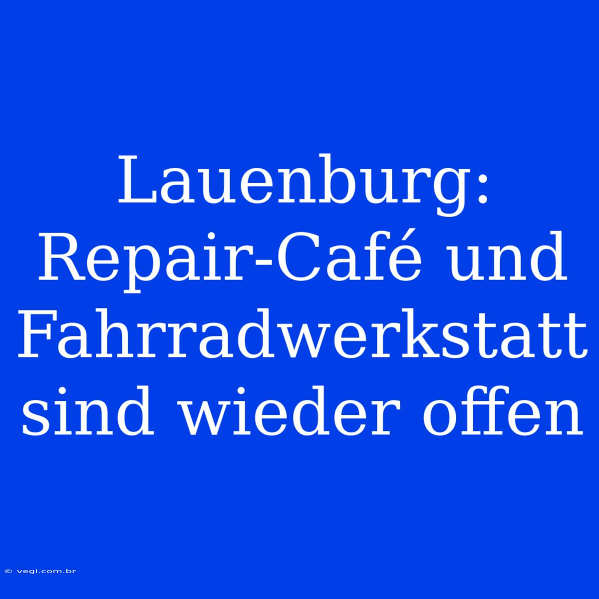 Lauenburg: Repair-Café Und Fahrradwerkstatt Sind Wieder Offen