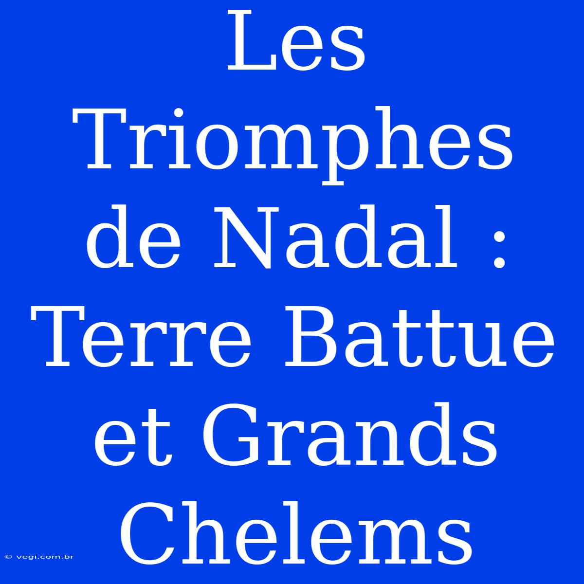 Les Triomphes De Nadal : Terre Battue Et Grands Chelems