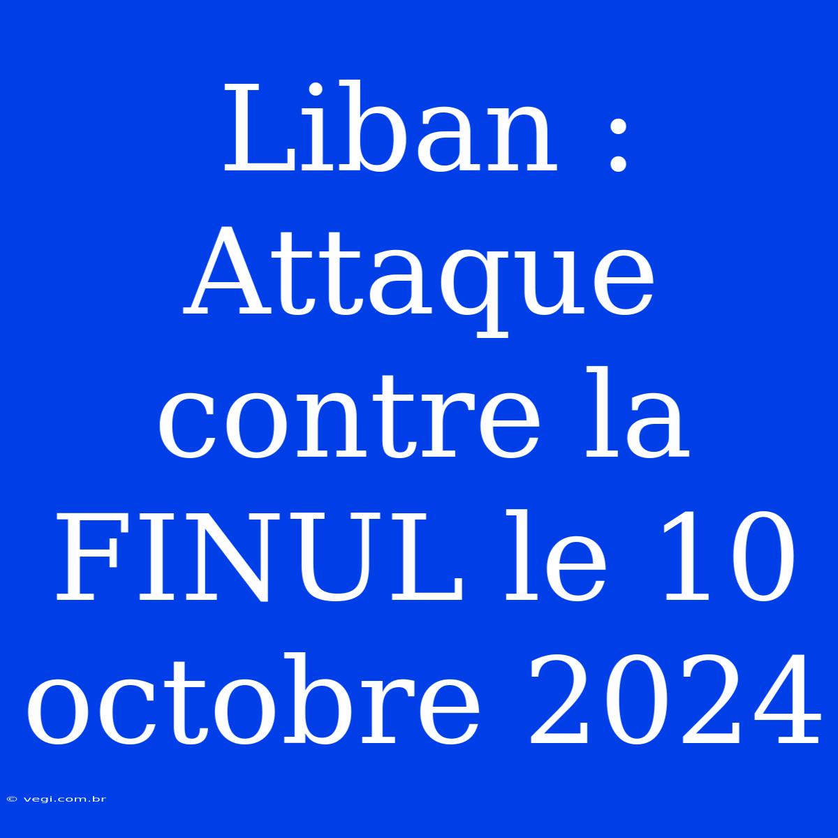 Liban : Attaque Contre La FINUL Le 10 Octobre 2024