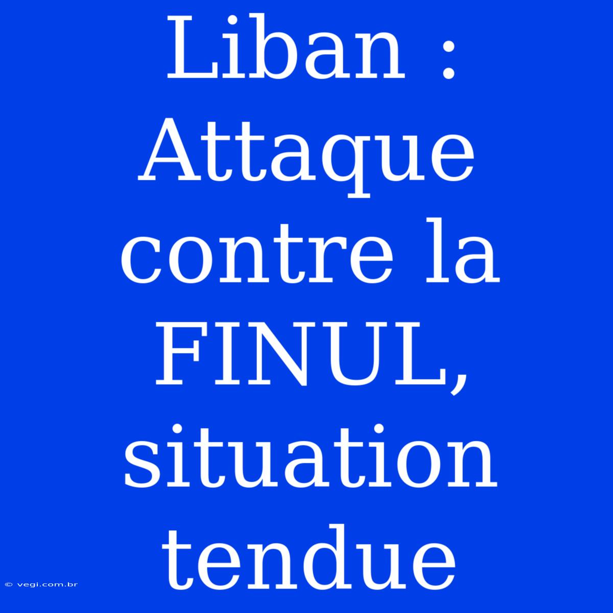 Liban : Attaque Contre La FINUL, Situation Tendue