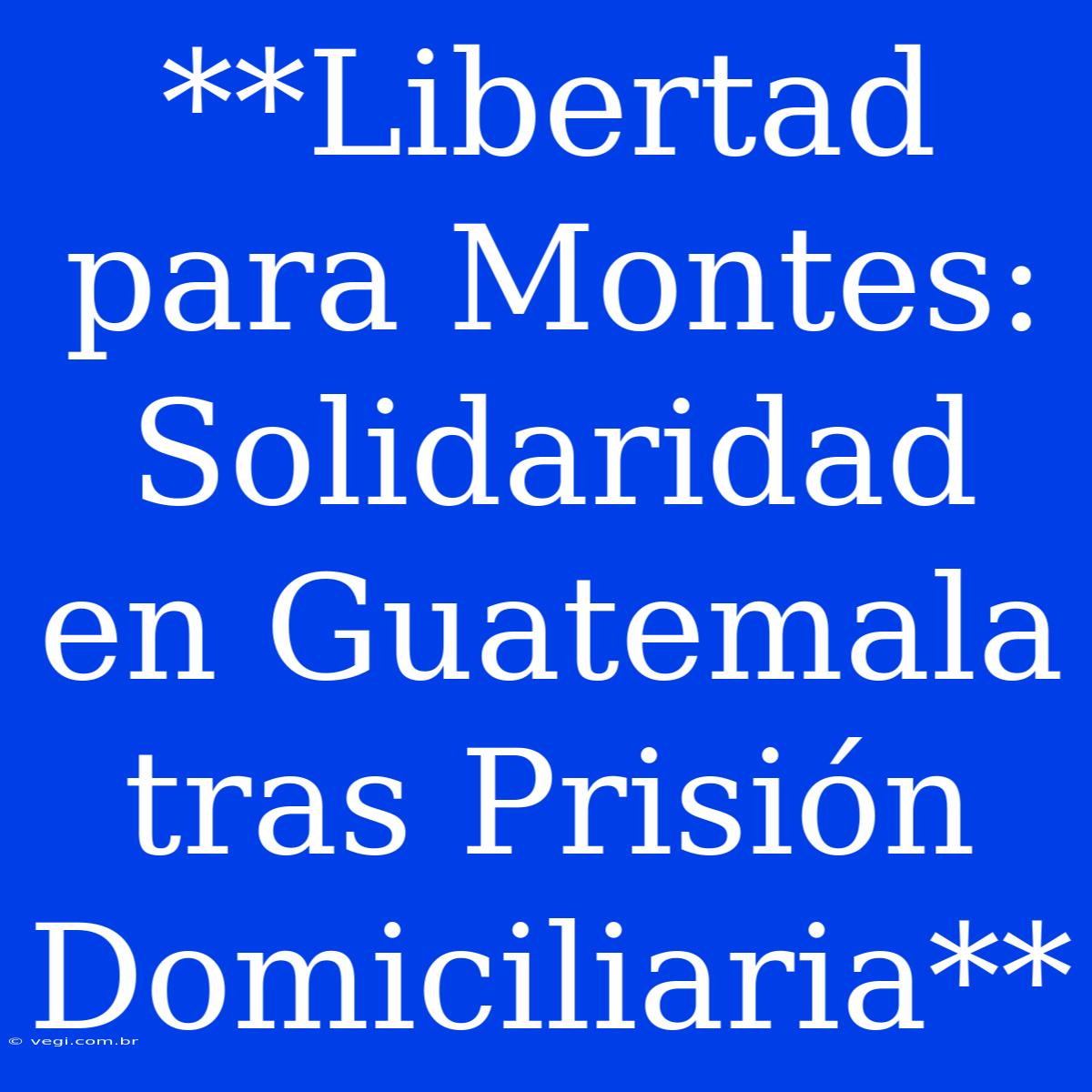 **Libertad Para Montes: Solidaridad En Guatemala Tras Prisión Domiciliaria**