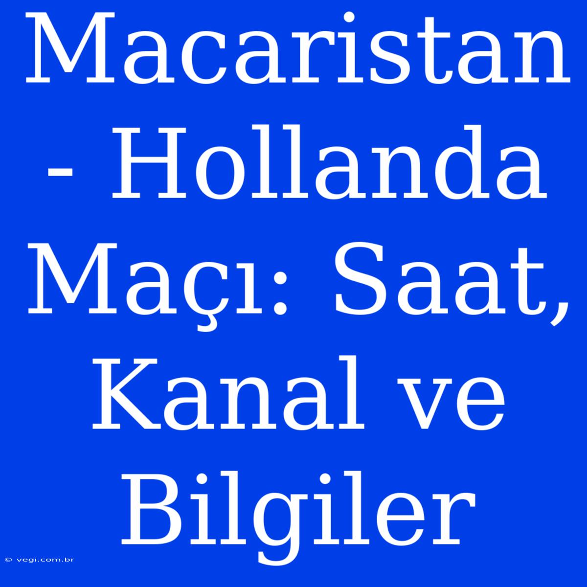 Macaristan - Hollanda Maçı: Saat, Kanal Ve Bilgiler