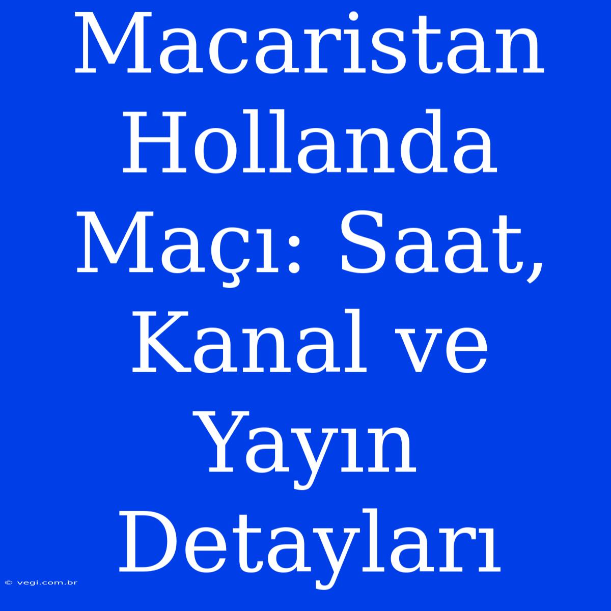 Macaristan Hollanda Maçı: Saat, Kanal Ve Yayın Detayları 