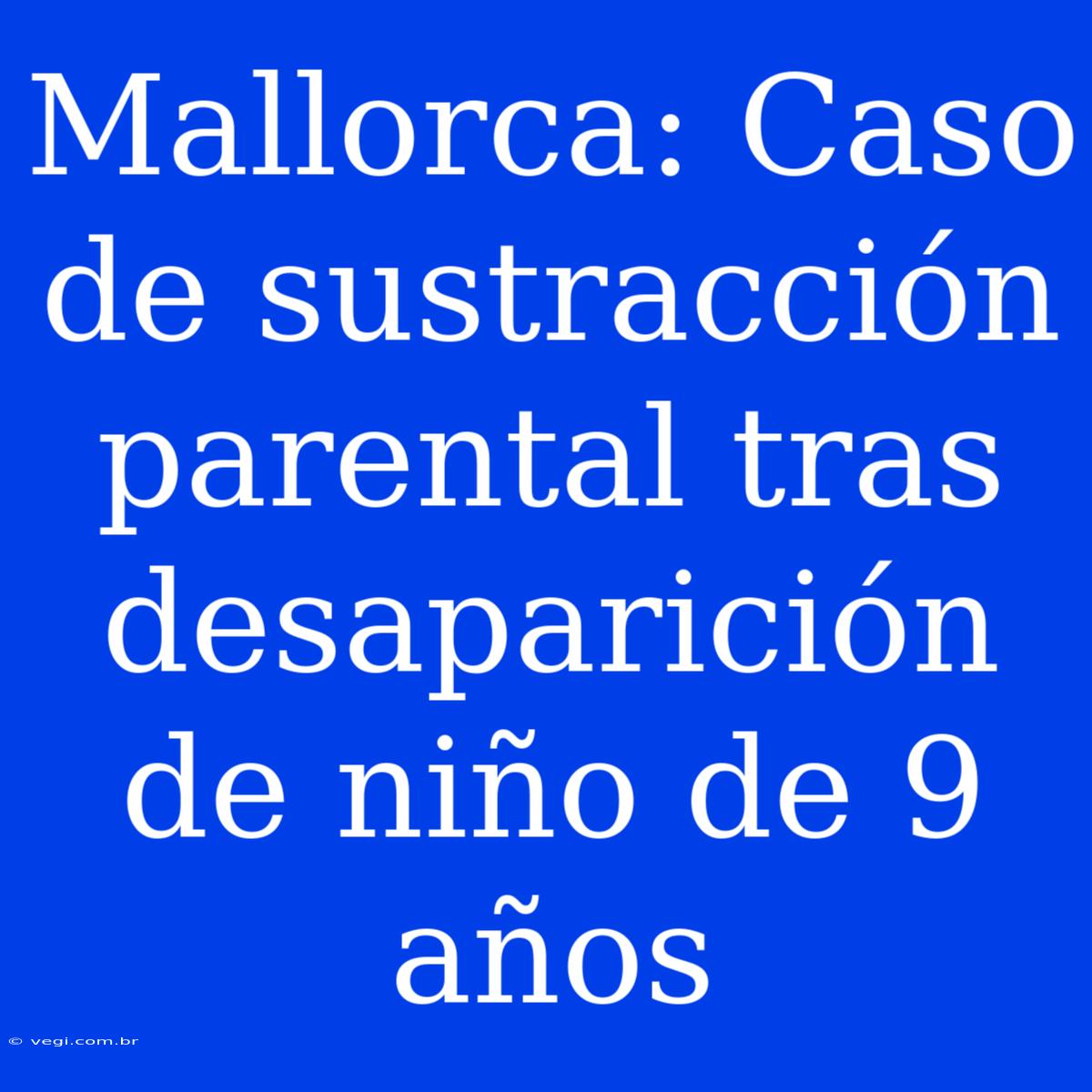 Mallorca: Caso De Sustracción Parental Tras Desaparición De Niño De 9 Años