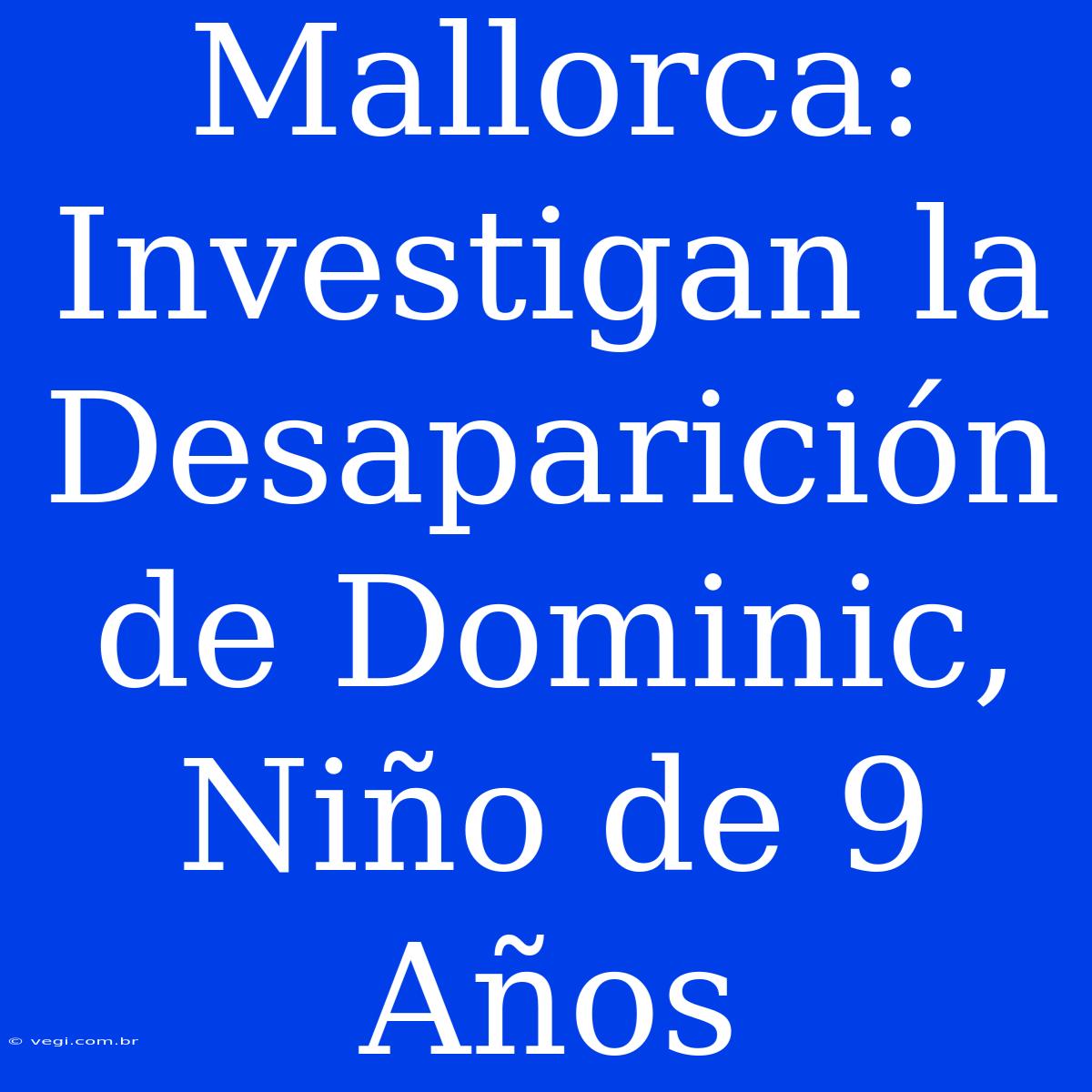 Mallorca: Investigan La Desaparición De Dominic, Niño De 9 Años 