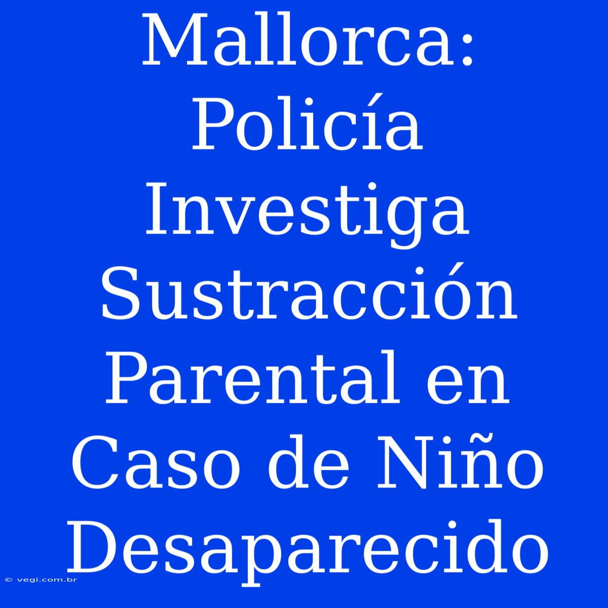 Mallorca: Policía Investiga Sustracción Parental En Caso De Niño Desaparecido