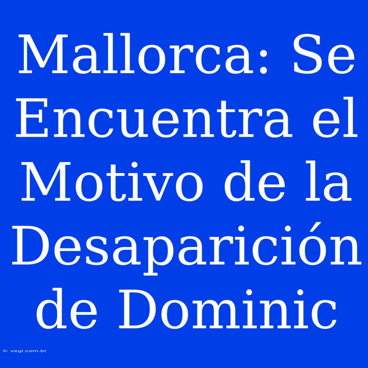 Mallorca: Se Encuentra El Motivo De La Desaparición De Dominic