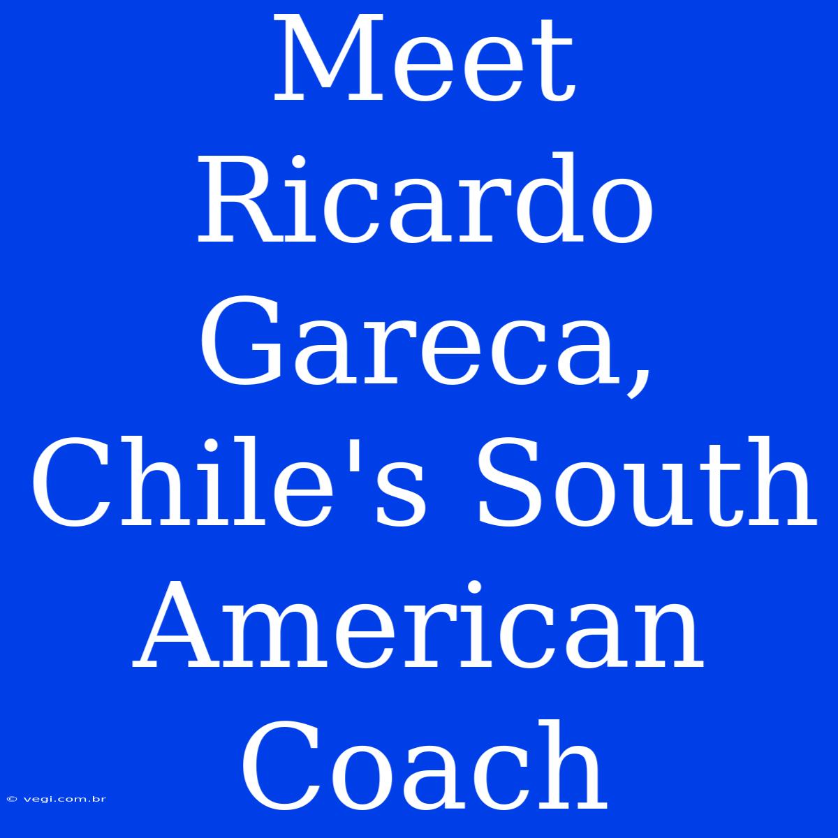 Meet Ricardo Gareca, Chile's South American Coach