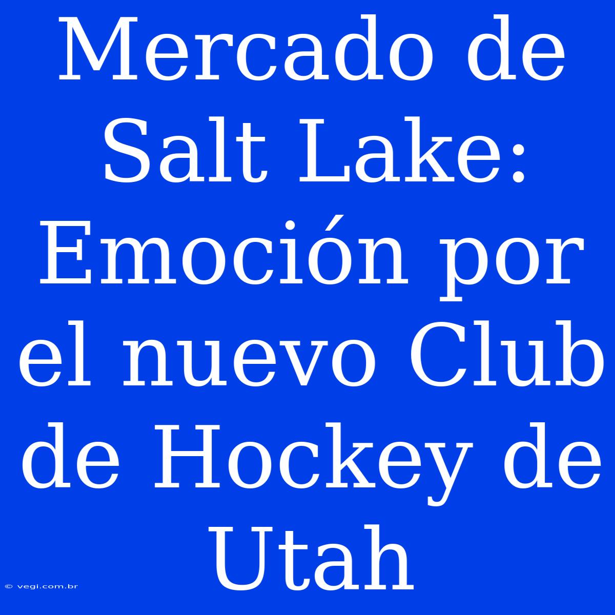 Mercado De Salt Lake: Emoción Por El Nuevo Club De Hockey De Utah