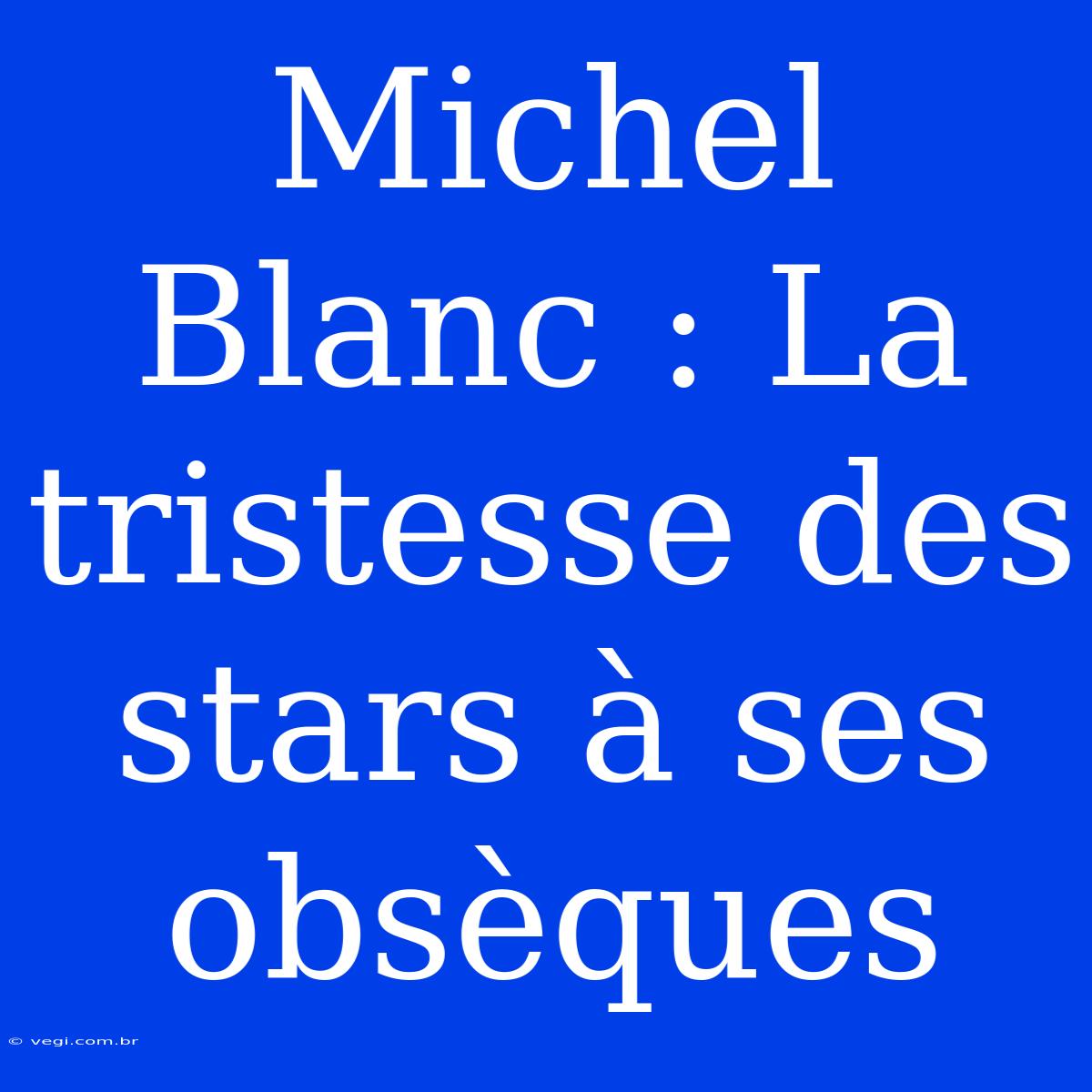 Michel Blanc : La Tristesse Des Stars À Ses Obsèques