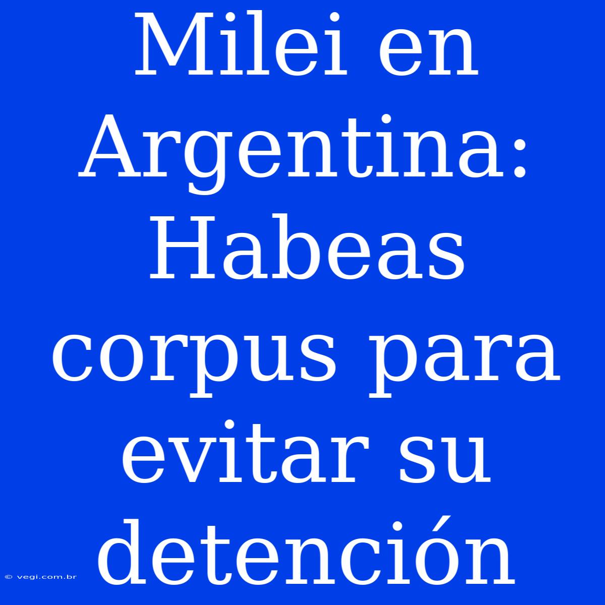 Milei En Argentina: Habeas Corpus Para Evitar Su Detención