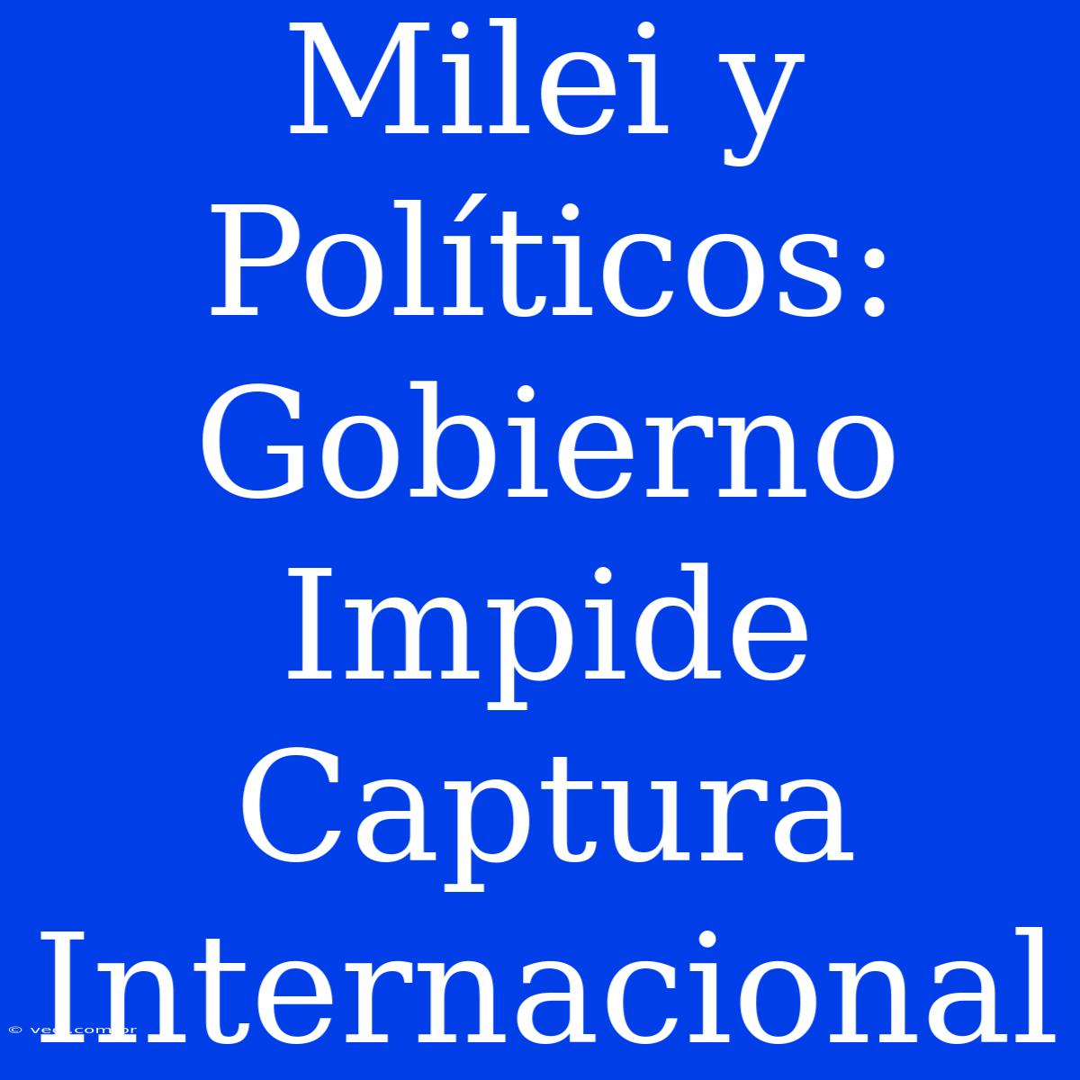 Milei Y Políticos: Gobierno Impide Captura Internacional