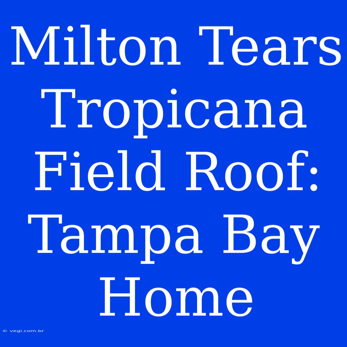 Milton Tears Tropicana Field Roof: Tampa Bay Home