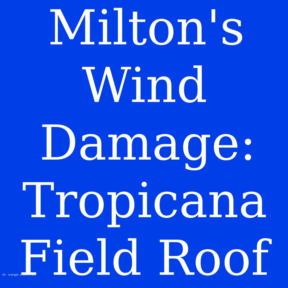 Milton's Wind Damage: Tropicana Field Roof