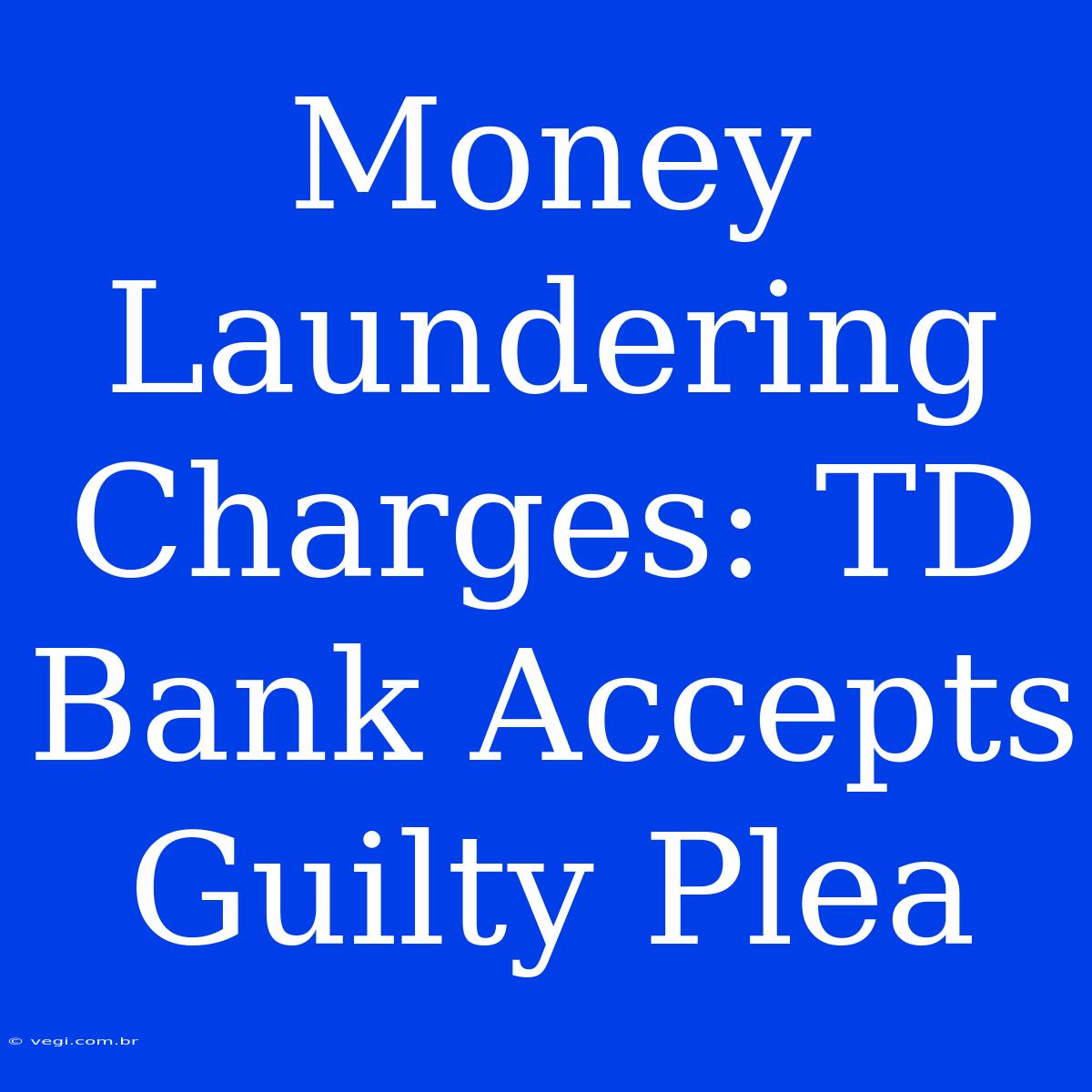 Money Laundering Charges: TD Bank Accepts Guilty Plea